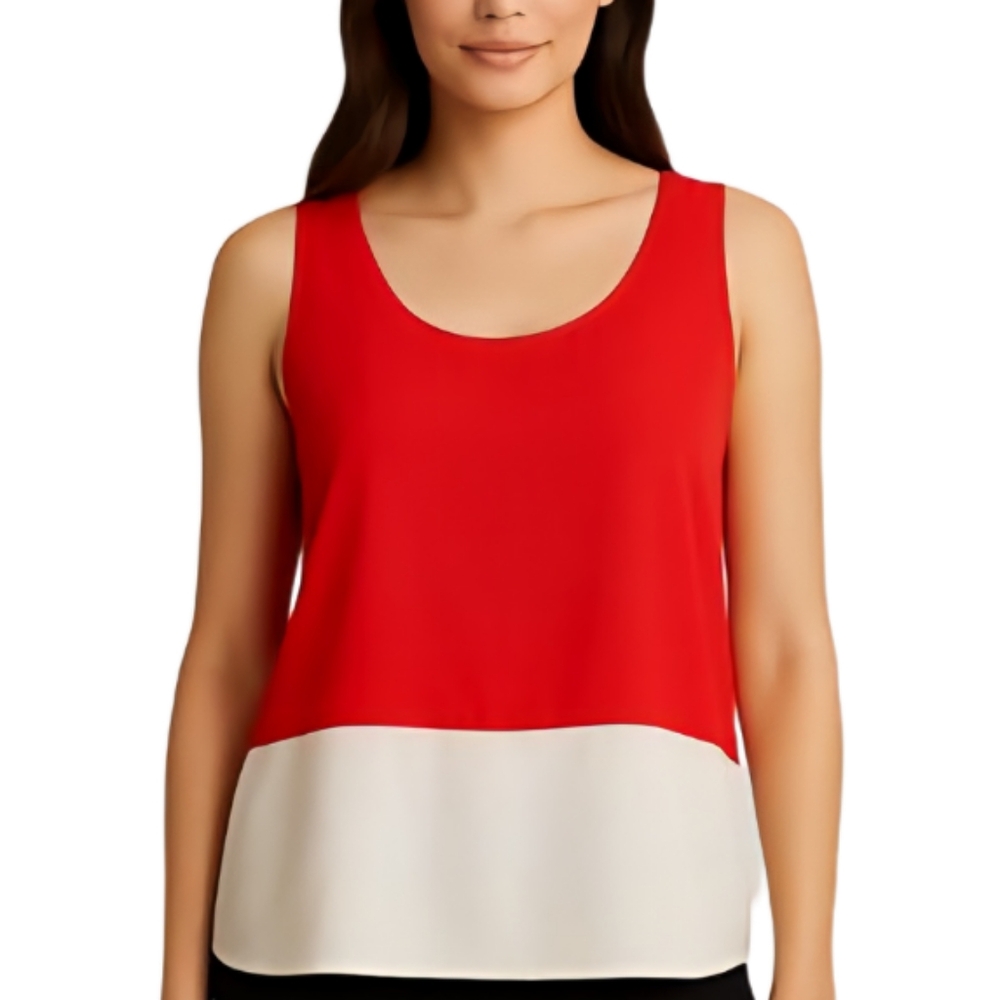 Ann Taylor LOFT Tank Top Women's Size‎ S Bold Red White